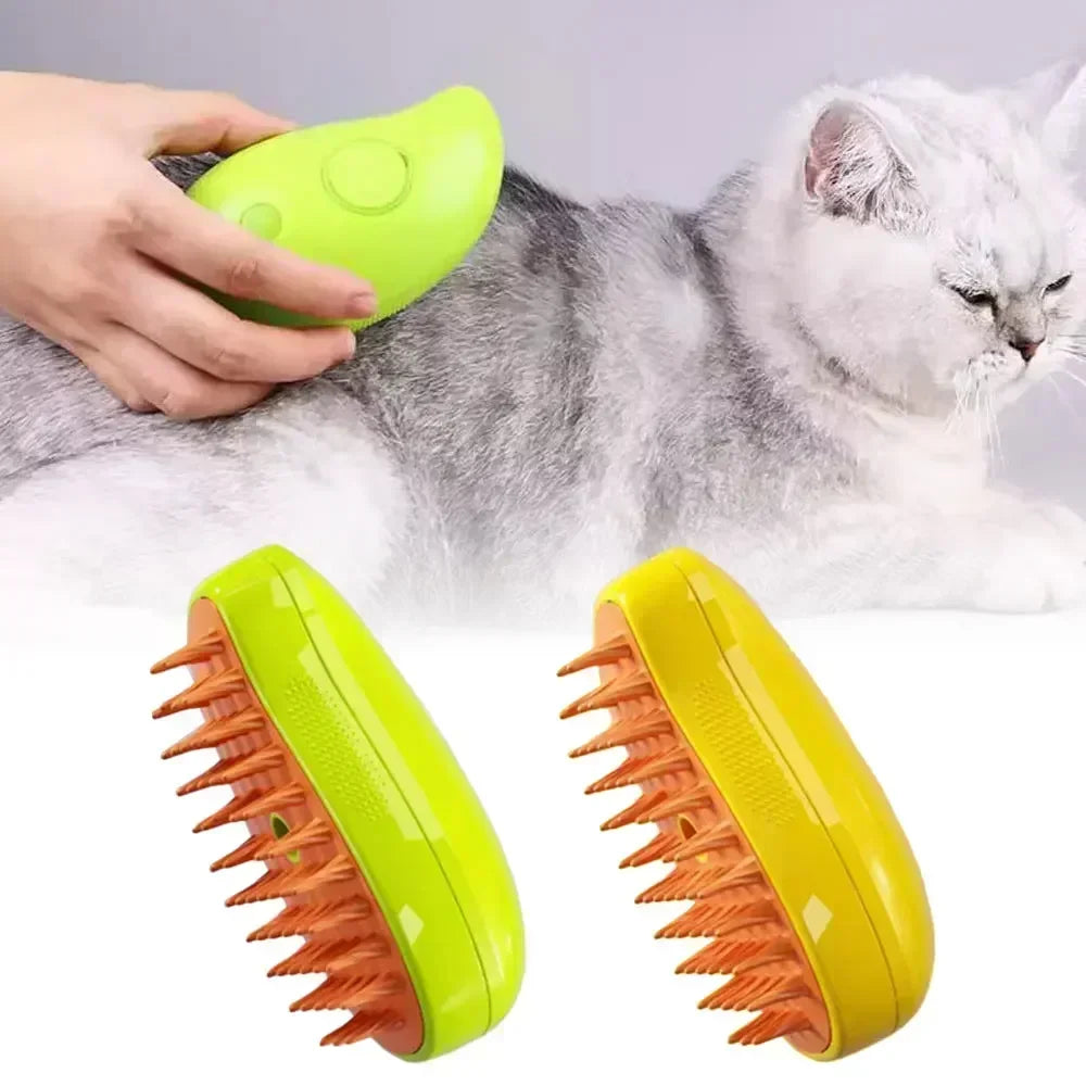 Cat Steam Brush Steamy Dog Brush 3 in 1 Electric Spray Cat Hair Brushes for Massage Pet Grooming Comb Hair Removal Combs - packrunner90
